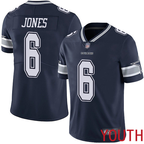 Youth Dallas Cowboys Limited Navy Blue Chris Jones Home #6 Vapor Untouchable NFL Jersey